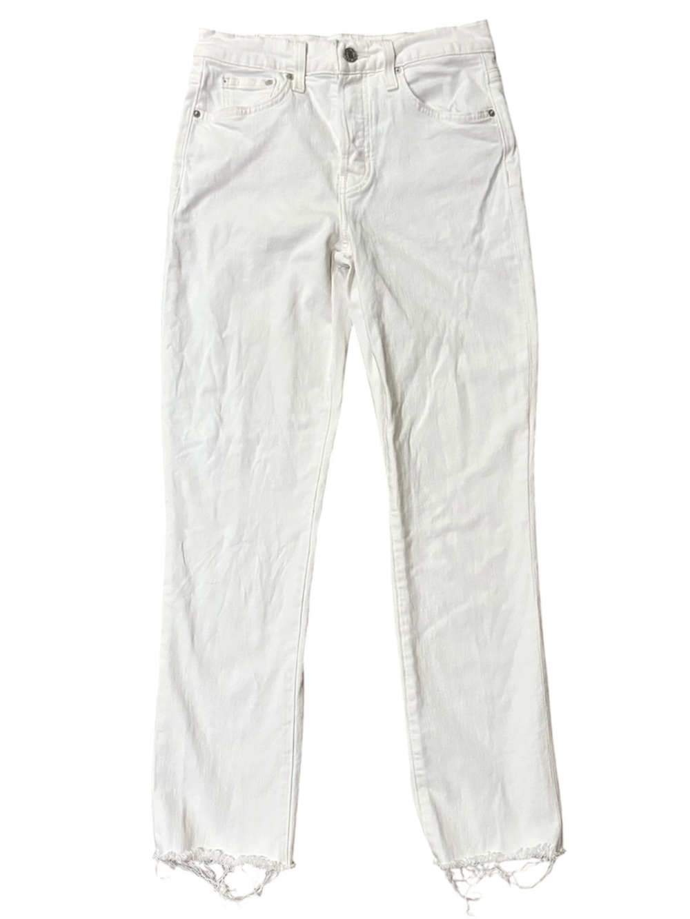 Frank & Eileen Jeans Cork Button Fly Everyday High Rise Raw Hem Wmns Sz 26
